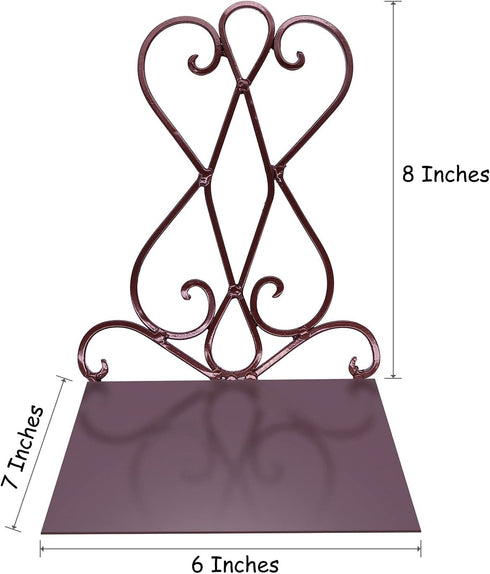 Anwenk Vintage Bookends Book Ends Bronze Heavy Duty Book Holders Long Base Luxury Art Retro Antique Style, w/Felt Pads to Protect Bookshelf Bookcase, Bronze
