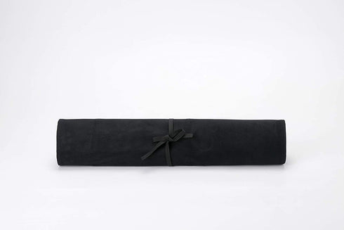 HERSENT Chefs Knife Roll Case, Waxed Canvas Cutlery Knives Holders Protectors, Home Kitchen Cooking Tools and Utensils Wrap Bag Wallet, Multi-Purpose Brush Roll Bag, Travel Tool Roll Pouch (Black)