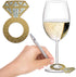 Beistle 57325 Diamond Ring Wine Glass Markers 48 Piece, 2.25" x 3.5", Gold/Silver