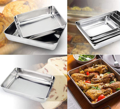 Sheet Pan, Stainless Steel Baking Pans Tray, Toaster Oven Pan Stainless Steel Baking Pan Cookie Sheet(15.75x13.7x2.36 inches)