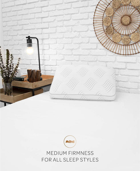 SensorGel Charcoal Memory Foam Built-in iCOOL Technology System, Created for Macy's Bed Pillow, 1 Count (Pack of 1), White