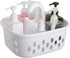 Portable Shower Tote Plastic Shower Caddy Basket Organizer with Handle for College, Dorm, Bathroom, Bedroom, Garden, White