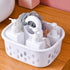 Portable Shower Tote Plastic Shower Caddy Basket Organizer with Handle for College, Dorm, Bathroom, Bedroom, Garden, White