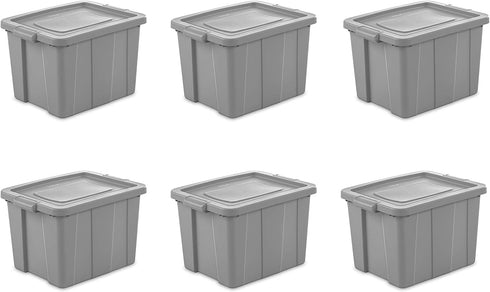Sterilite 16786A06 Storage Tote, 18 Gallon, Cement Lid and Base