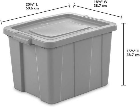 Sterilite 16786A06 Storage Tote, 18 Gallon, Cement Lid and Base