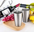 Pint Glasses Set of 2 Stainless Steel , Double Wall 16 oz Stainless Steel Tumbler, Stainless Steel Cups for Beer,Cocktails, Coffee, Tea,Smoothies,Gift for Kids and Adults