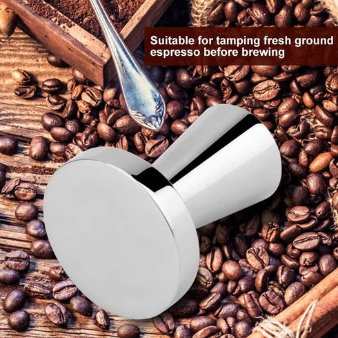 40MM Diameter Espresso Coffee Tamper, Stainless Steel Coffee Powder Hammer Tool Flat Base Coffee Bean Press Refillable Reusable