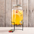 Style Setter Fortuna Beverage Dispenser Cold Drink Dispenser w/ 2-Gallon Capacity Glass Jug, Metal Rack & Leak-Proof Acrylic Spigot Great for Parties, Weddings & More, Main St., Large (210260-GBRB)