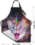 Chef Apron for Men Women Bib Kitchen Apron Screen-Printed with Unicorn Cat 100% Waterproof Protects The Grill Master from Grease Splatter and Stains