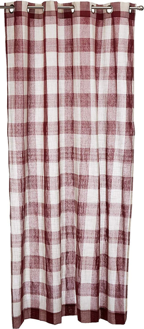 Lorraine Home Fashions 09570-63-00148 RED Courtyard Grommet Window Curtain Panel, Red, 53" X 63"