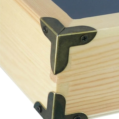 MOOCA Natural Wood Glass Top Jewelry Display Case, Wooden Jewelry Tray for Collectibles, Home organization Accessories Storage Box with Metal Clasp and Black Velvet Pad