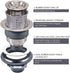 Kitchen Sink Drain 3-1/2 Inch Sink Drain Assembly Kit, Removable Deep Sink Strainer Basket with Sink Stopper/Sealing Lid for Home, Kitchen, Stainless Steel