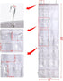 2 Pack Over The Door Hanging Shoe Organizer, Shoe Rack Holder, Pantry Door Organizer With Multiple Size Clear Pockets, 63 x 17 (White)