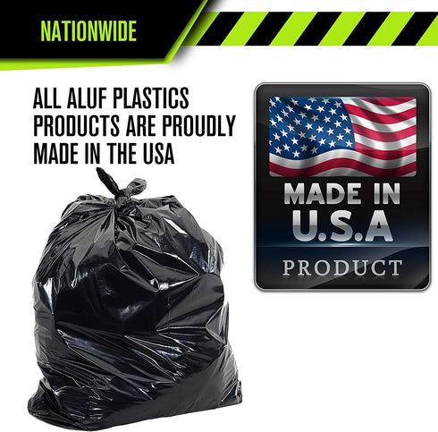 Aluf Plastics RCT-30 Star Sealed Coreless Rolls with E-Z Tie Flap Closure, 30 gal, Polyethylene, 30" x 36", Black (Pack of 100)