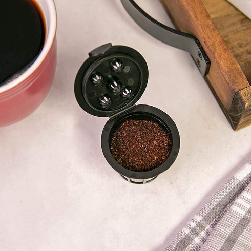 Cafe Supreme Reusable Single Serve Coffee Filter K Cup Pod + EZ-Scoop Coffee Scoop with Funnel | Compatible with Keurig K Supreme (Plus) Coffee Maker