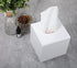 Kamehame Tissue Box Cover Square Acrylic Tissue Holder 5.5x5.5x5.5 Inch White Dryer Sheet Holder Container Tissue Dispenser for Home Bathroom Kitchen and Office