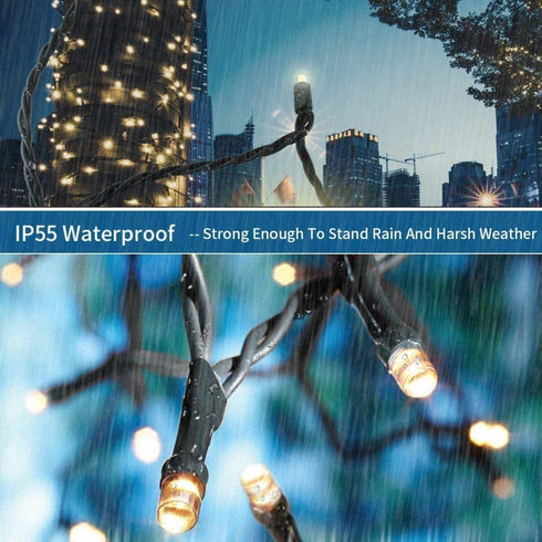 Haili 105ft 300 LED Christmas Tree Lights Outdoor Waterproof,Indoor Fairy Twinkle String Lights UL Certified 8 Modes for Christmas Decoration, Wedding, Party, Patio, Garden Warm White