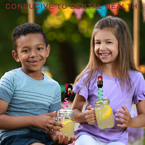 25 Harry Party Favors Straws, Reusable Plastic Straws 5 Design for Kids Wizard Potter Party Supplies Favors, with 2 Cleaning Brushes, Har/25