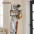 VASAGLE Laundry Room Shelf Wall Mounted, Coat Rack Shelf, with 8 Removable Hooks, for Entryway, Living Room, Kitchen, Bedroom, 15.7 x 9.4 x 9.4 Inches, Rustic Brown and Black ULCR103B01