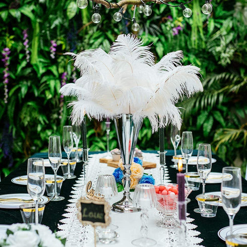2 Pcs Tabletop Silver Metal Wedding Flower Trumpet Vase Table Decorative Centerpiece Artificial Flower Arrangements for Anniversary Ceremony Party Birthday Event Aisle Home Decoration (Silver)