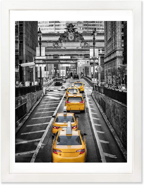 Finefrarm 12x16 White Picture Frame to Display 11x14 Photo with Mat or 12 by 16 Picture Without Mats Picture Frames Wall Art for Living Room Wall Mounting and Tabletop Decor