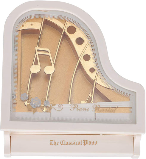 White Piano Music Box 4.9x4.7x5.7in Mini Piano Tabletop Ornament Musical Boxes Gift for Christmas, Birthday, Valentine's Day