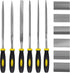 kapoua Needle File Set, 6 Pieces Hand Metal Files, Hardened Alloy Strength Steel Set Includes Flat, Flat Warding, Square, Triangular, Round, and Half-Round File