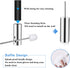 Gricol Toilet Brush and Holder, 304 Stainless Steel Freestanding Long Handle 2 Toilet Brush Head Toilet Bowl for Bathroom