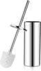 Gricol Toilet Brush and Holder, 304 Stainless Steel Freestanding Long Handle 2 Toilet Brush Head Toilet Bowl for Bathroom