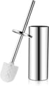 Gricol Toilet Brush and Holder, 304 Stainless Steel Freestanding Long Handle 2 Toilet Brush Head Toilet Bowl for Bathroom