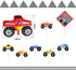 39 Piece Monster Truck Birthday Party Supplies Happy Birthday Banner Monster Truck Banner Triangle Bunting Flags Pom Poms Flowers Hanging Swirls Truck Shape Balloons Multicolor Balloons Cupcake Topper