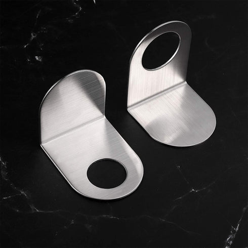 Cabilock 2pcs Soap Pump Bottle Dispenser Holder Stand Wall Stainless Steel Hand Sanitizer Hanging Rack Shampoo Shelf (Large Hole+Small Hole)