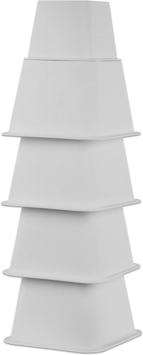 Home-it Adjustable Bed Risers or Furniture Riser Bed Lifts in Heights of 8, 5 or 3 Inches Heavy Duty Set of 4 Bed Riser (White)