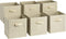Sorbus Foldable Storage Cube Basket Bin, 6 Pack, Beige