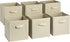 Sorbus Foldable Storage Cube Basket Bin, 6 Pack, Beige