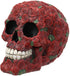 Ebros Valentine's Day of The Dead Red Floral Roses with Green Petals Skull Figurine DOD Rosa Sugar Skulls Statue As Cranium Skeleton Head Halloween Ossuary Macabre Altar Decor Collectible