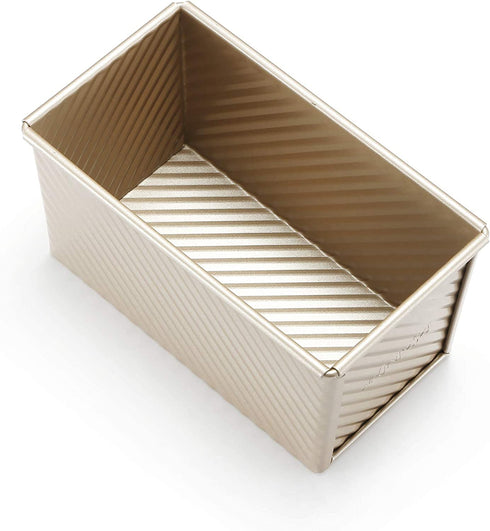 Loaf Pan Bread Toast Mold Deep loaf Pancorrugated Non Stick Gold Aluminum Alloy No lid included (8.26X4.7X4.3INCH)