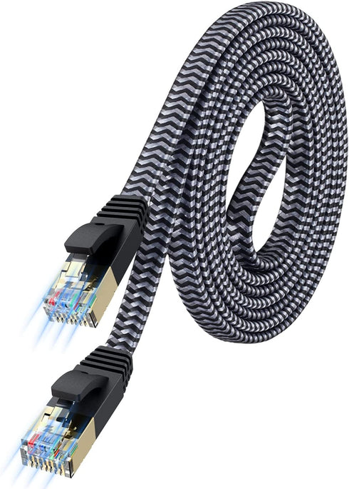 MORELECS Ethernet Cable 10ft Ethernet Cables Cat 7 Ethernet Cable Internet Cable LAN Cable Flat Ethernet Cable High Speed 10Gbps Shielded Network Cable Faster Than Cat5e/Cat 6e Ethernet Cable