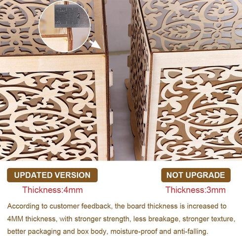Aytai DIY Rustic Wedding Card Box with Lock and Card Sign Wooden Gift Card Box Money Box for Reception Wedding Anniversary Baby Shower Birthday Graduation Party Decorations