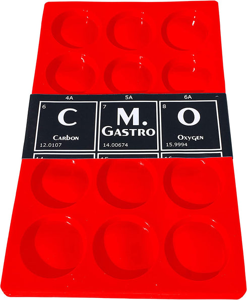 M. Gastro Kitchens 4 Pcs Set of 15 Cavity Mini Muffin Top Baking Pan, Brownies, Keto Cheese Crisps, 2" diameter, 3/8" deep (Red)