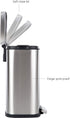 Amazon Basics 5 Liter / 1.3 Gallon Soft-Close, Smudge Resistant Trash Can with Foot Pedal - Brushed Stainless Steel, Satin Nickel Finish