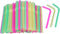 Jumbo Flexible Smoothie Plastic Straws, 100 Pcs Assorted Colors Large Bendable Disposable Milkshake Straws, Wide Bendy Boba Drinking Straws (0.47" Diameter and 8.26" long)