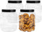 100oz / 3L Accguan Plastic Jars with Lids, Durable Clear Container for Food Storage, Airtight Plastic Jars Ideal For Dry Food, Dog Food and Washing Powder Storage, 4 PACK