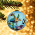 Green Sea Turtles and Tropical Fish Collectible Hand Painted Glass Ornament with Gift Box