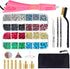 Hotfix Applicator Tool, Bedazzler Kit with DIY Hot Fix Rhinestones Include 7 Tips, Support Stand Tweezers Cleaning Brush Wax Pencils and 2400 Rhinestone