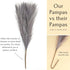 Dried Pampas Grass Decor - Royal Grey Faux Pampas Grass - 4 Pc Set Beautiful Dried Pampas Grass Small - Vase Fillers for Home Decor - 18" Total - Glam Decor - Regal Living Inc