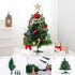 2Pc Mini Christmas Tree 20in &12in Tabletop Mini Xmas Tree Set with Lights,DIY Artificial Christmas Small Tree with Hanging Ornaments for Bedroom Dining Table Christmas Decor (A+B)