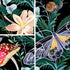 Fowocu Butterfly and Flower Vertical Tapestry Wall Hanging, Moon and Stars Floral Tapestries, Black Wildflower Aesthetic Tarot Wall Tapestry for Bedroom Dorm Living Room (Black, 44'' × 60'')