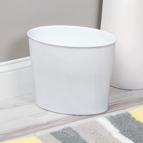iDesign InterDesign Wastebasket Trash Bathroom, Bedroom or Office White Nuvo Waste Can