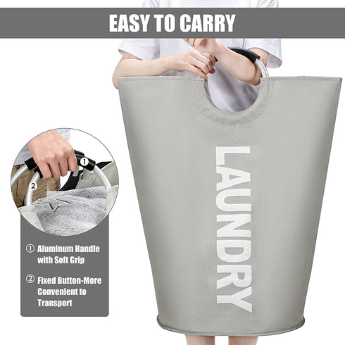 DOKEHOM 115L X-Large Laundry Basket (7 Colors), Collapsible Laundry Bag, Foldable Laundry Hamper, Folding Washing Bin (Grey, XL)